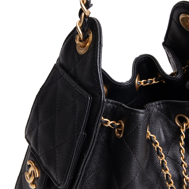 CHANEL Caviar Mini 25 Shoulder Bag - Black