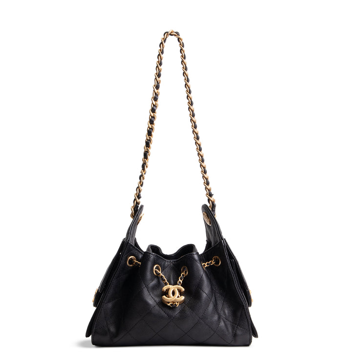CHANEL Caviar Mini 25 Shoulder Bag - Black