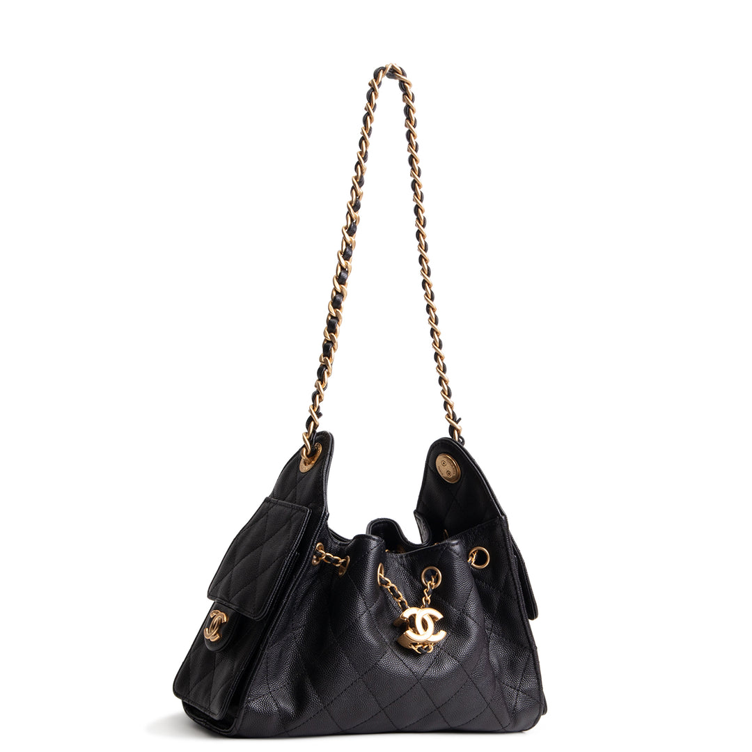 CHANEL Caviar Mini 25 Shoulder Bag - Black