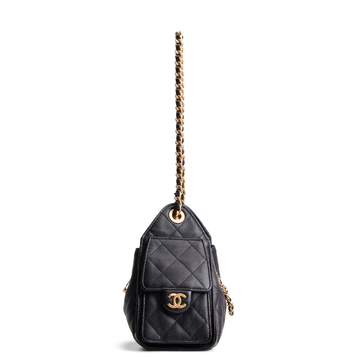 CHANEL Caviar Mini 25 Shoulder Bag - Black