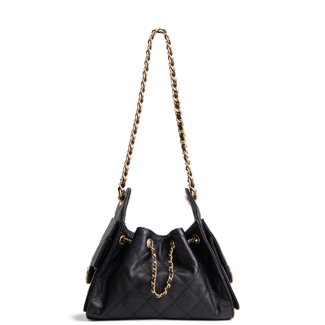 CHANEL Caviar Mini 25 Shoulder Bag - Black