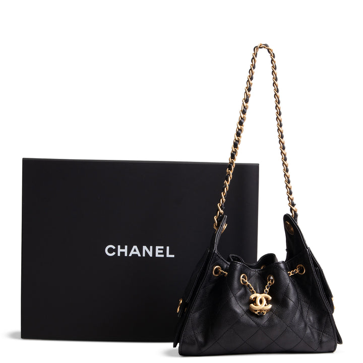 CHANEL Caviar Mini 25 Shoulder Bag - Black