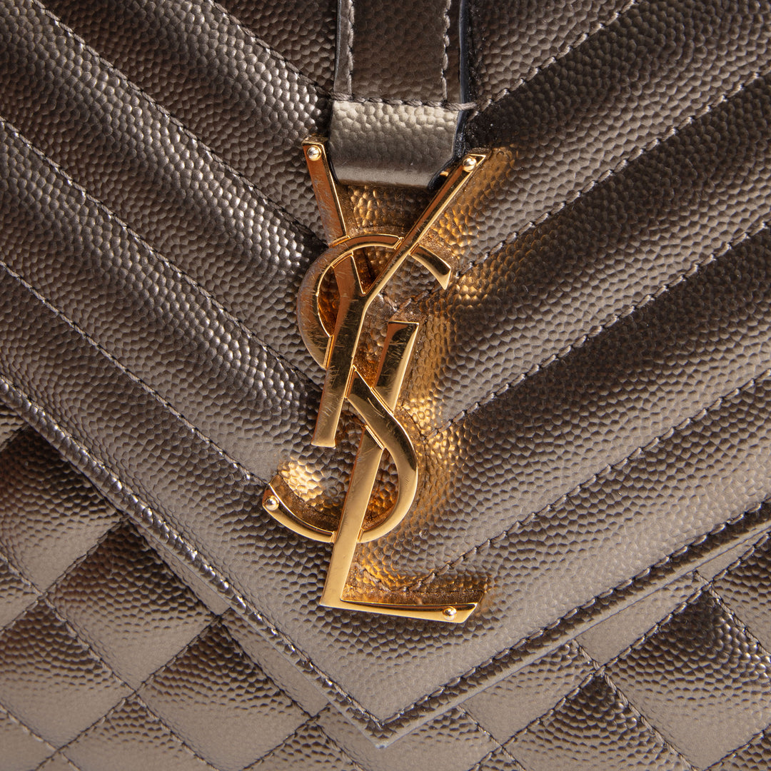 SAINT LAURENT Medium Triquilt Envelope Flap Bag