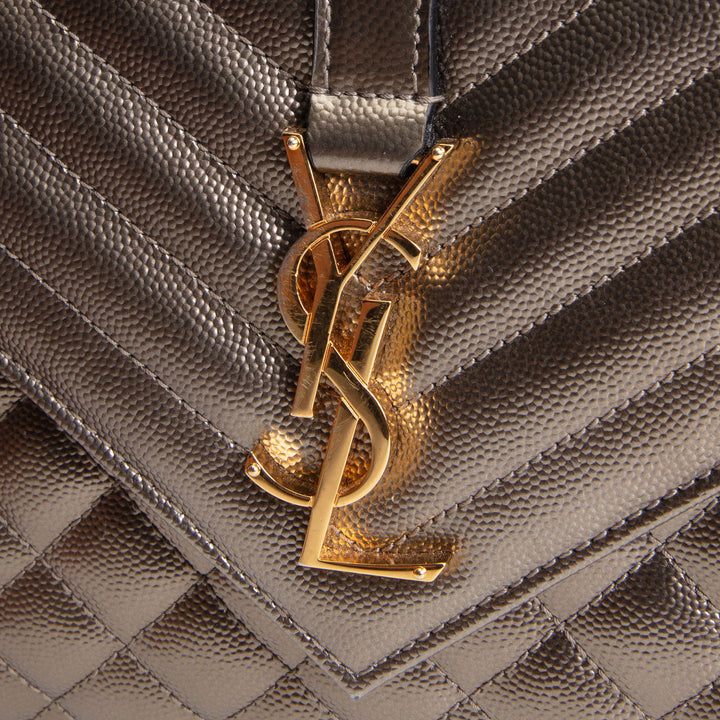 SAINT LAURENT Medium Triquilt Envelope Flap Bag