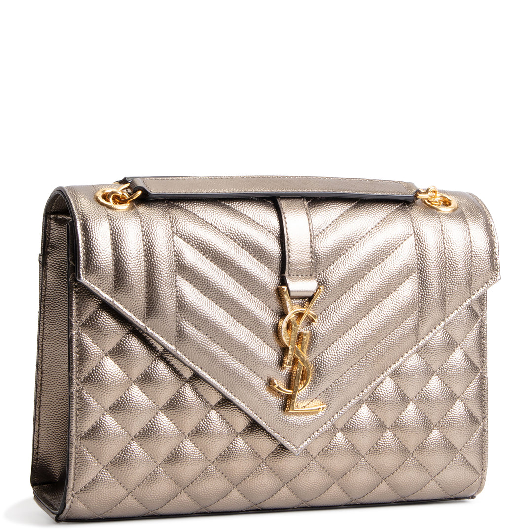 SAINT LAURENT Medium Triquilt Envelope Flap Bag