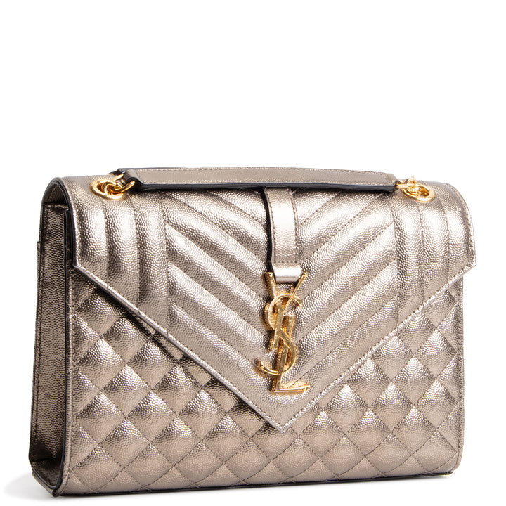 SAINT LAURENT Medium Triquilt Envelope Flap Bag