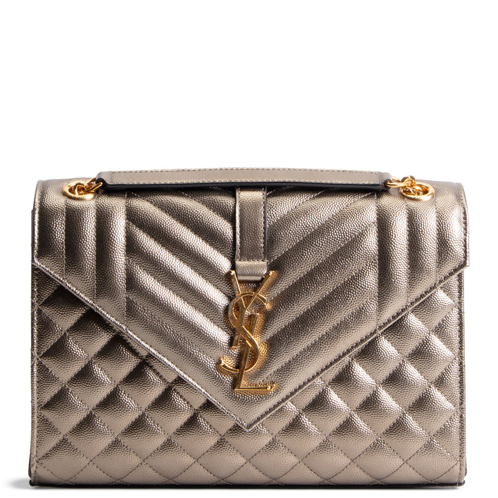 SAINT LAURENT Medium Triquilt Envelope Flap Bag