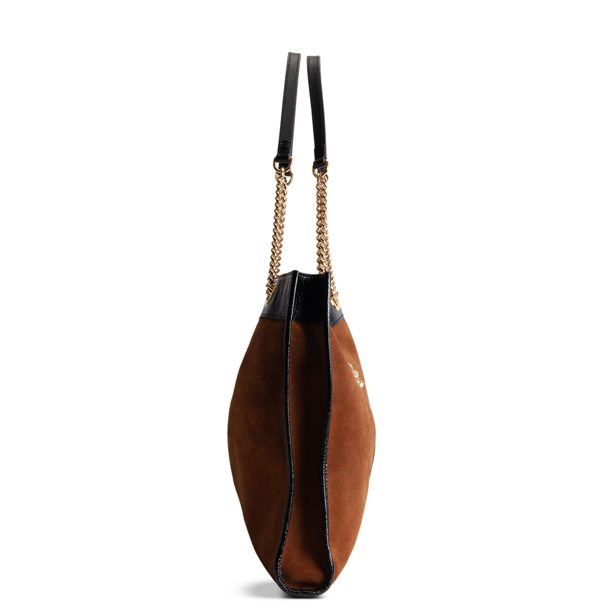 GUCCI Suede Rajah Tote - Brown