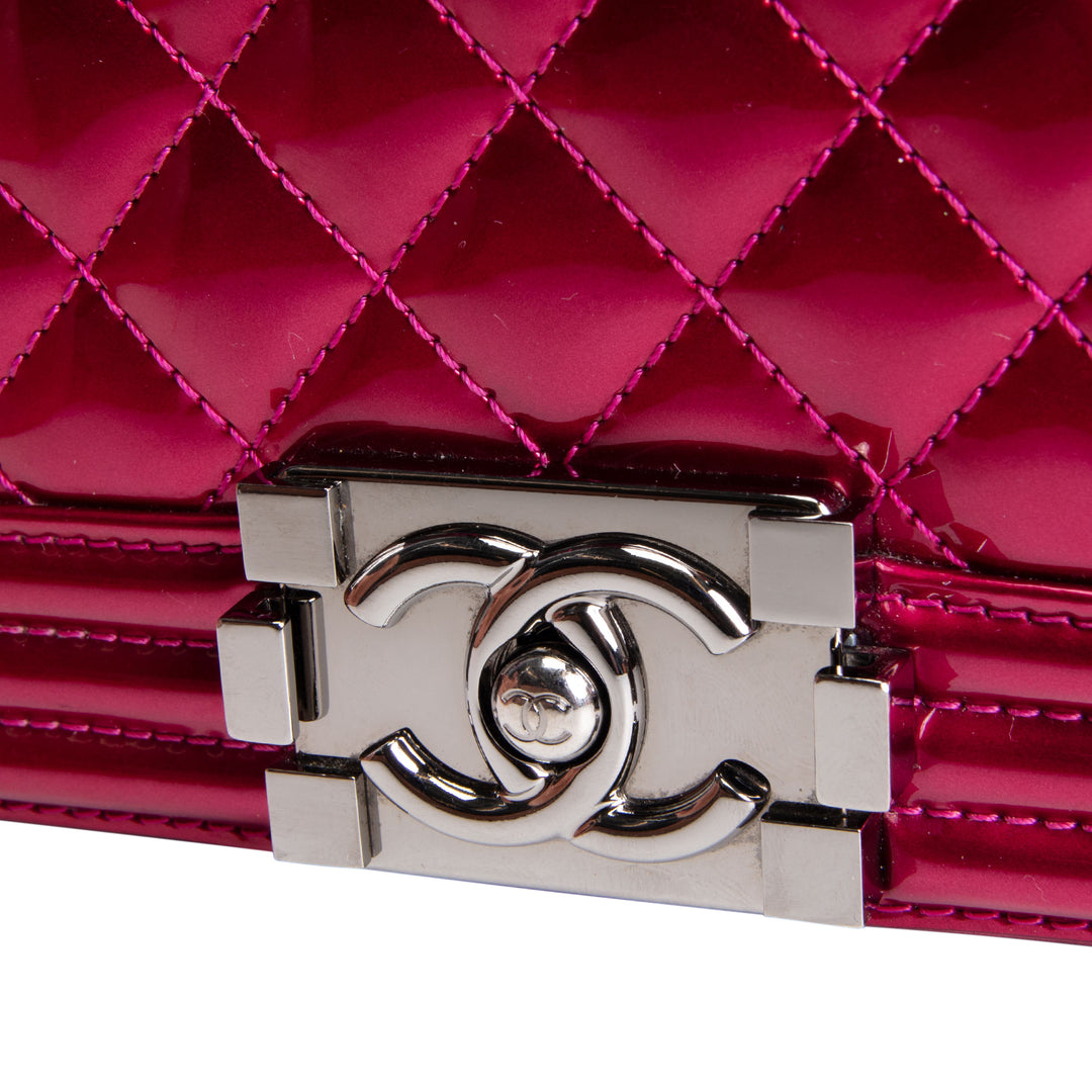 CHANEL Medium Boy Bag - Quilted Patent Leather
