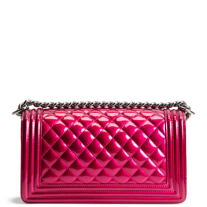 CHANEL Medium Boy Bag - Quilted Patent Leather
