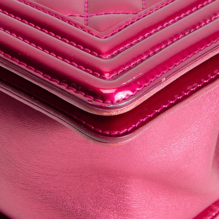 CHANEL Medium Boy Bag - Quilted Patent Leather