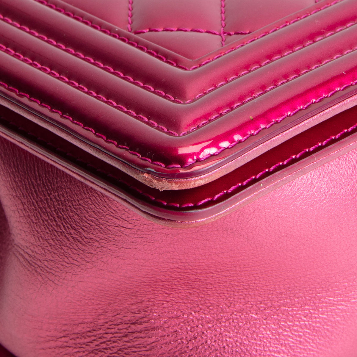 CHANEL Medium Boy Bag - Quilted Patent Leather