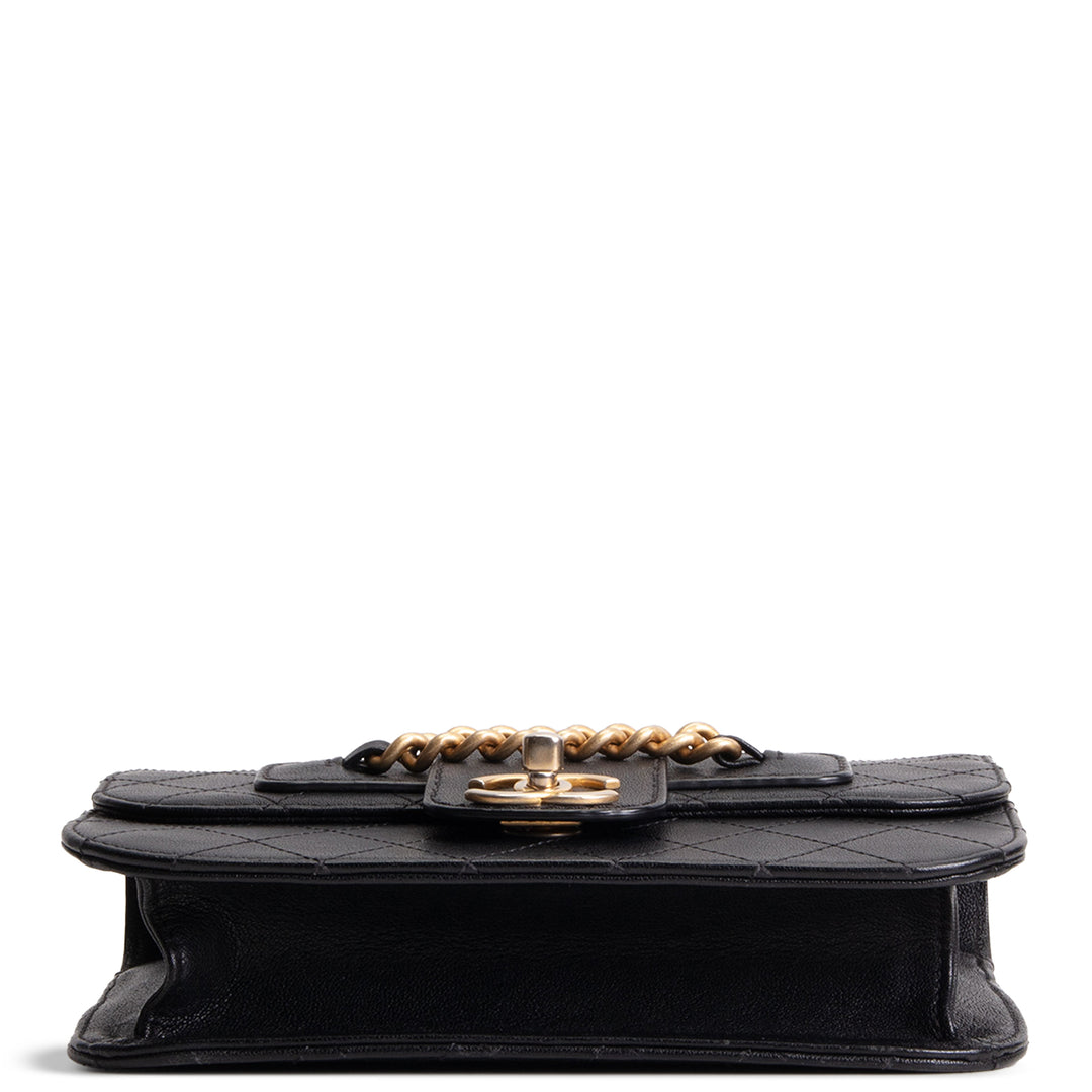 CHANEL Quilted Front Chain Flap Crossbody