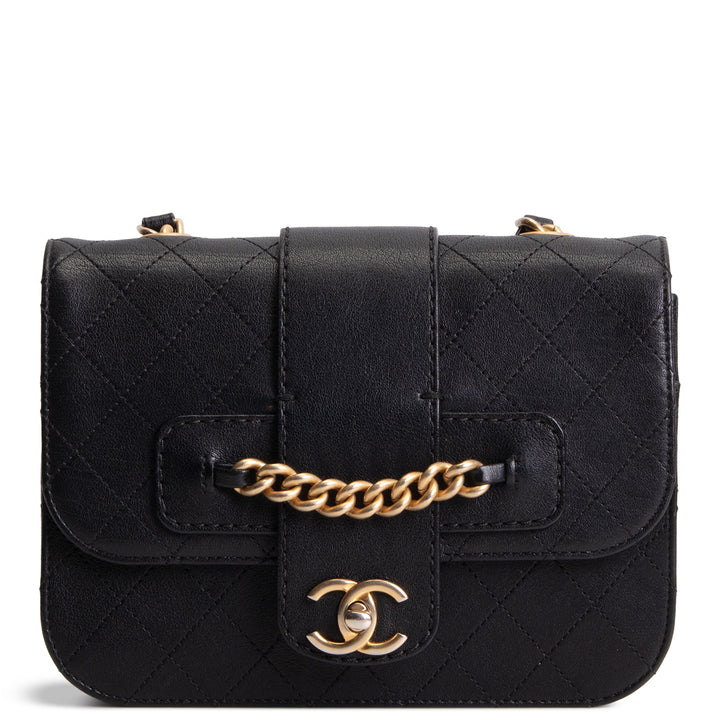 CHANEL Quilted Front Chain Flap Crossbody