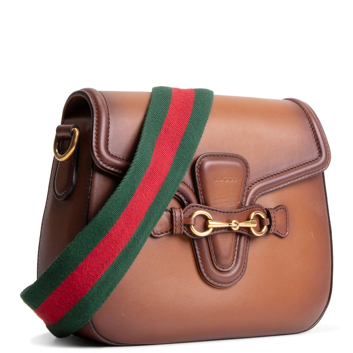 GUCCI Lady Web Horsebit Shoulder Bag - Medium OUTLET FINAL SALE