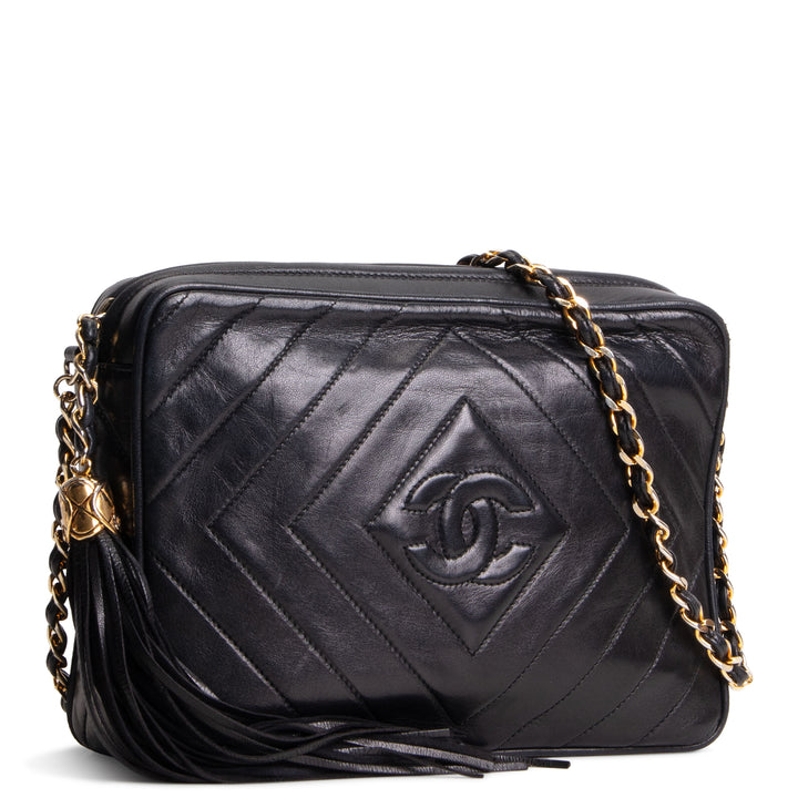 CHANEL Vintage CC Tassel Camera Bag