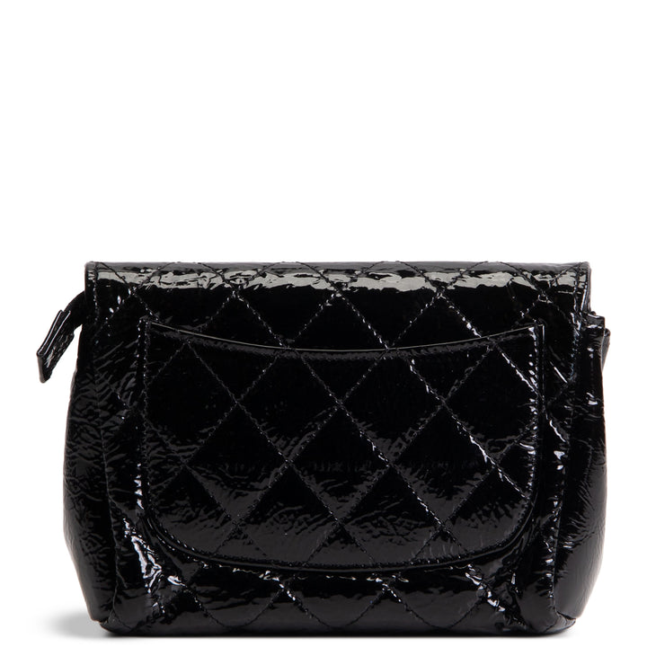 CHANEL Patent Quilted Flap Cosmetic Case - Black