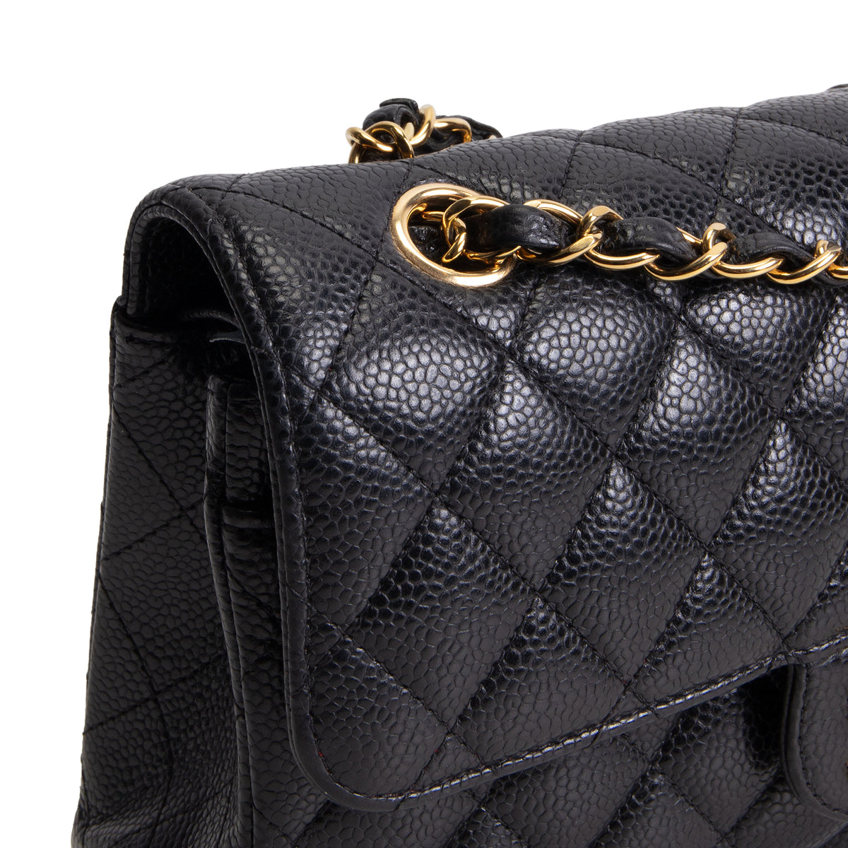 CHANEL Small Double Flap Quilted Caviar - Black