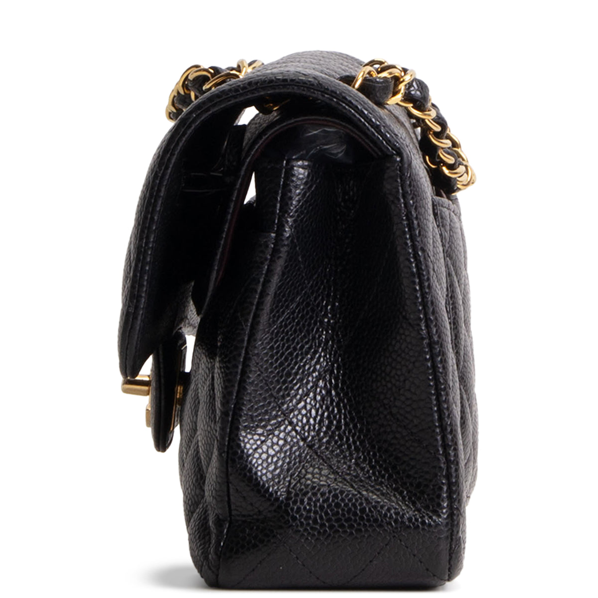 CHANEL Small Double Flap Quilted Caviar - Black