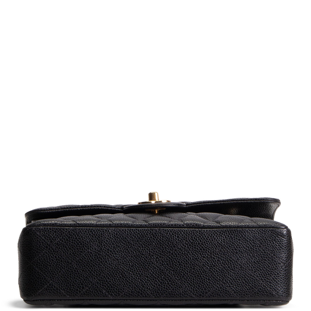 CHANEL Small Double Flap Quilted Caviar - Black