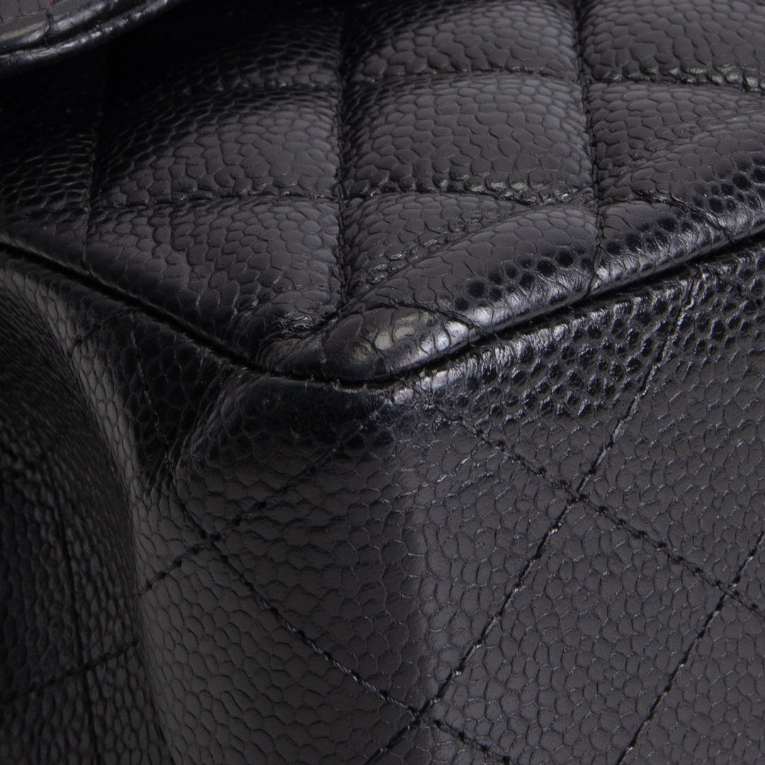CHANEL Small Double Flap Quilted Caviar - Black