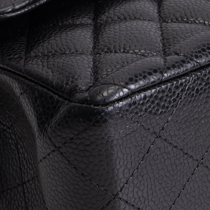 CHANEL Small Double Flap Quilted Caviar - Black