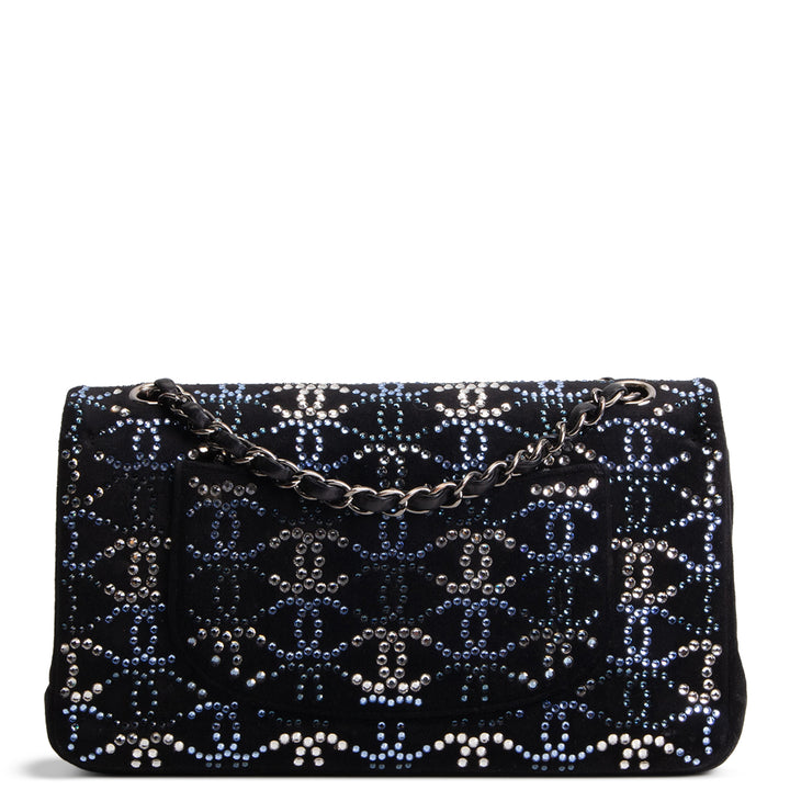 CHANEL CC Crystal Stress Velvet Medium Double Flap