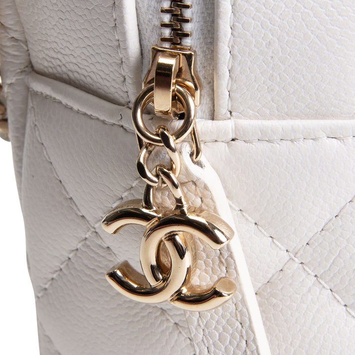 CHANEL Mini Caviar Backpack - White