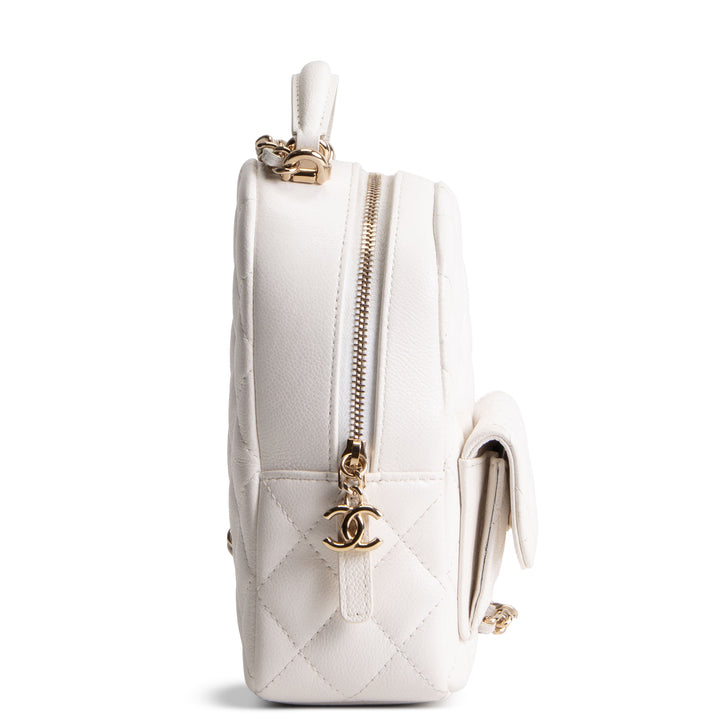 CHANEL Mini Caviar Backpack - White