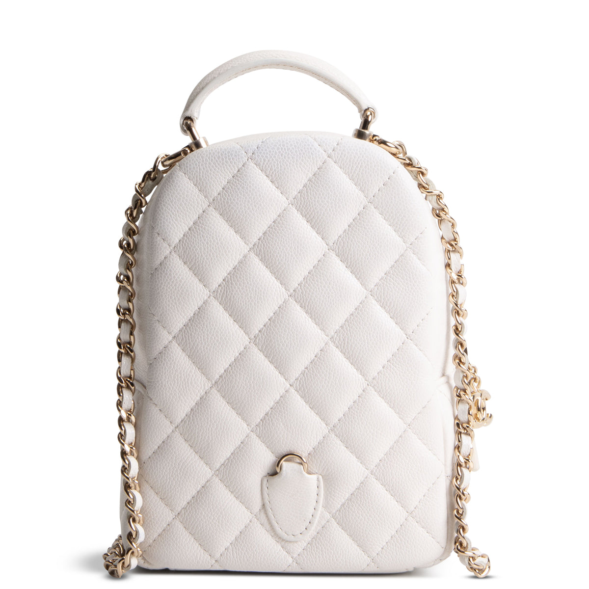 CHANEL Mini Caviar Backpack - White