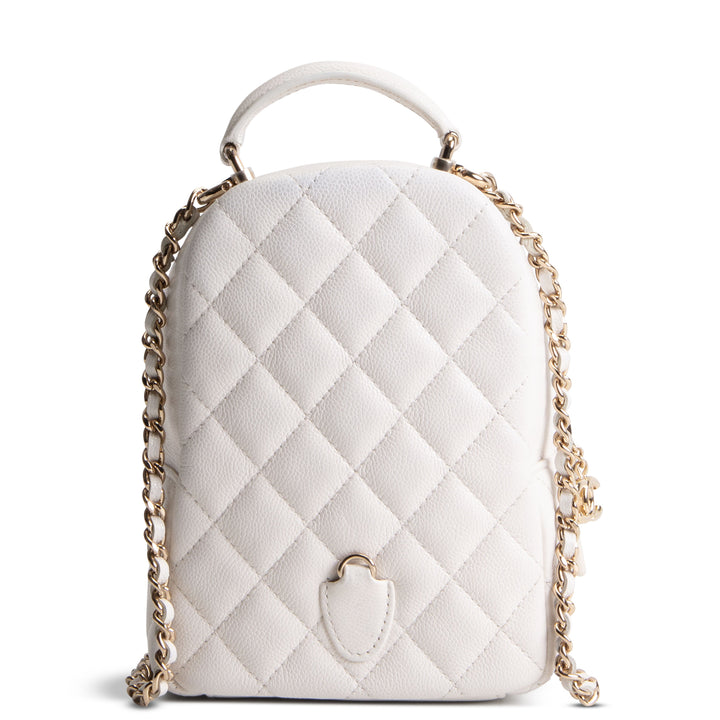 CHANEL Mini Caviar Backpack - White