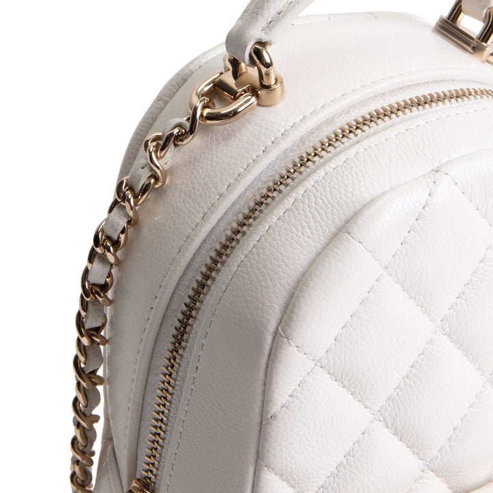 CHANEL Mini Caviar Backpack - White