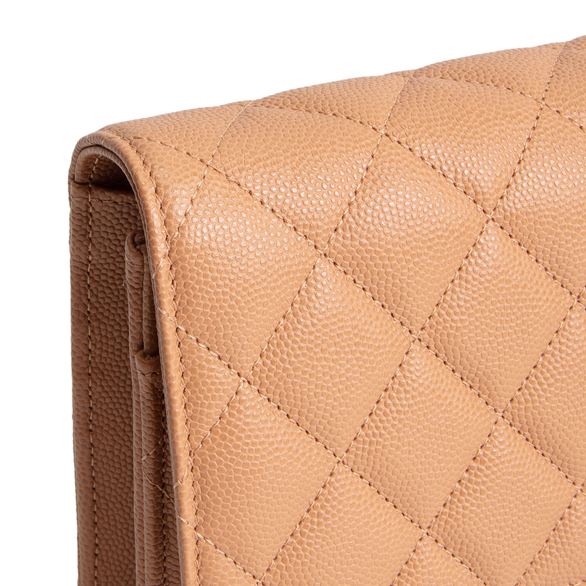 CHANEL Caviar Quilted Wallet on Chain - Dark Beige