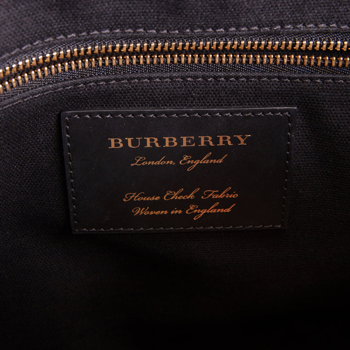 BURBERRY Housecheck Leather Camberley Shoulder Bag