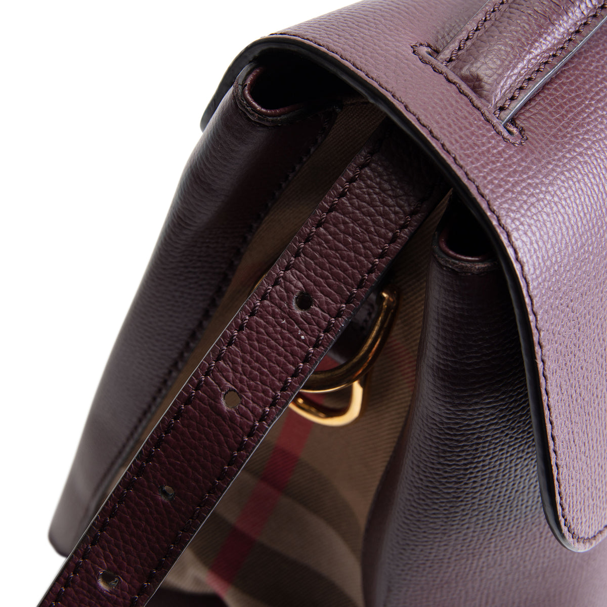 BURBERRY Housecheck Leather Camberley Shoulder Bag