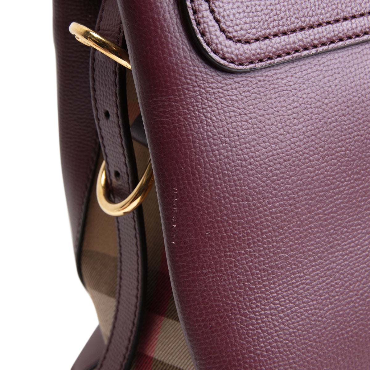 BURBERRY Housecheck Leather Camberley Shoulder Bag