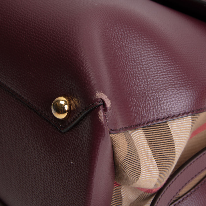 BURBERRY Housecheck Leather Camberley Shoulder Bag