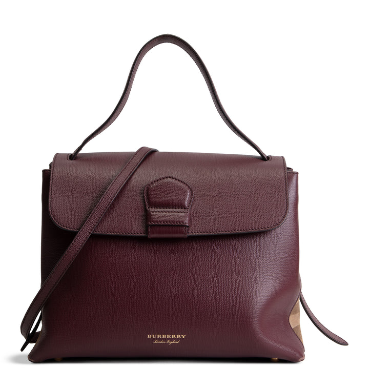 BURBERRY Housecheck Leather Camberley Shoulder Bag