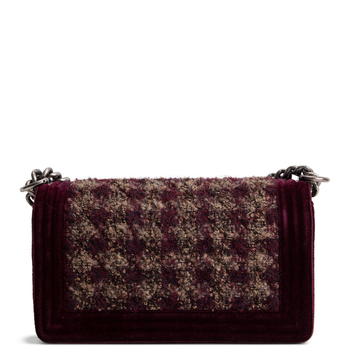 CHANEL Old Medium Velvet and Tweed Boy Flap