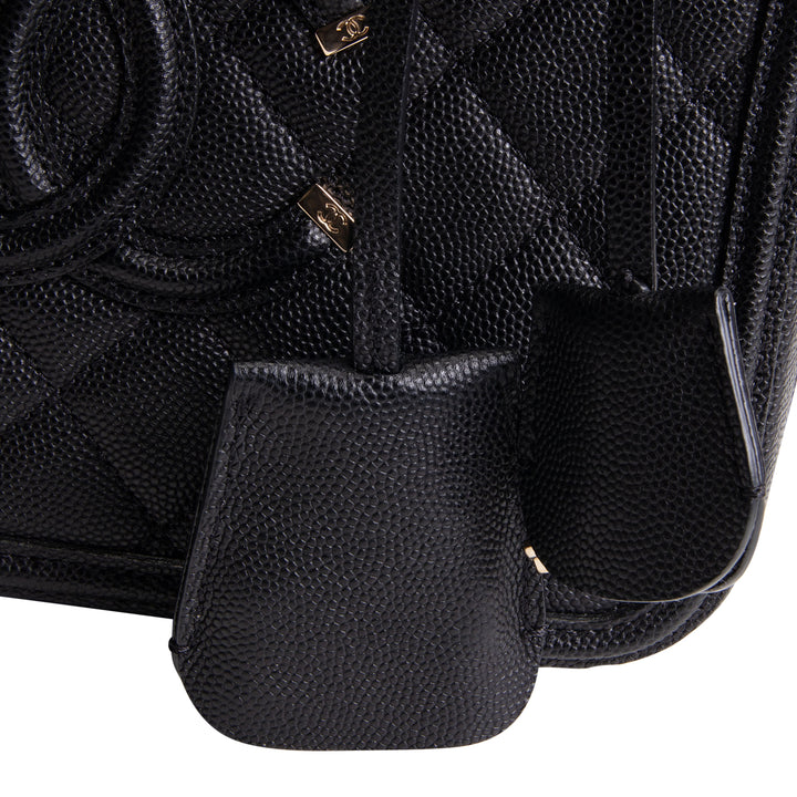 CHANEL Cavier Quilted CC Filgree Vanity Clutch