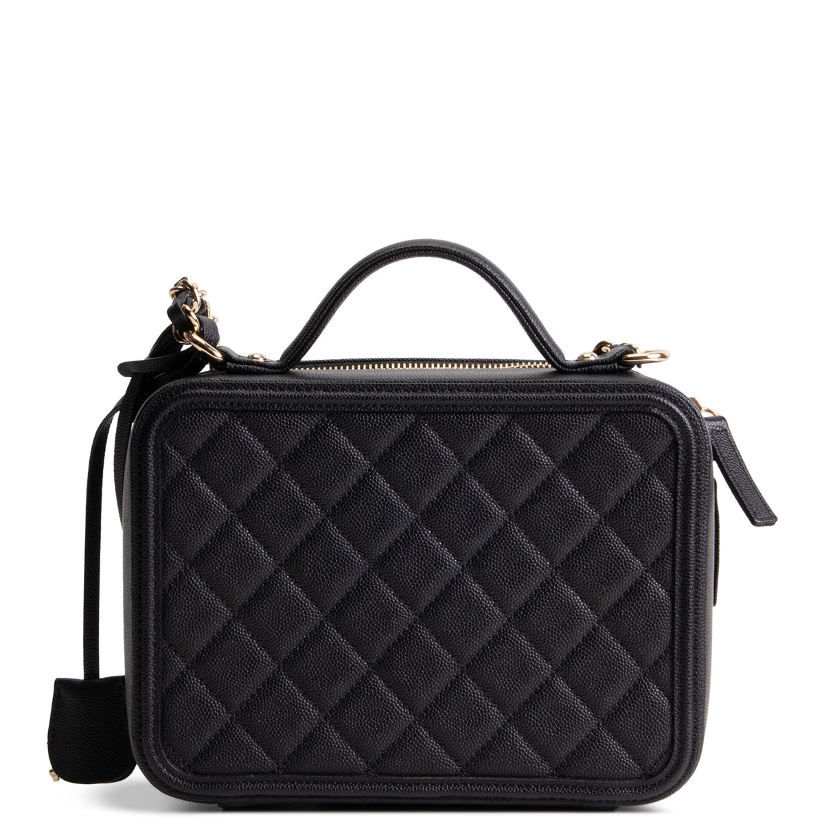 CHANEL Cavier Quilted CC Filgree Vanity Clutch