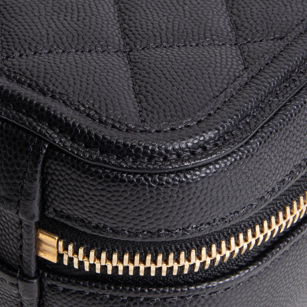 CHANEL Cavier Quilted CC Filgree Vanity Clutch