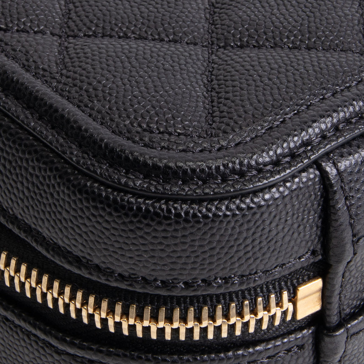 CHANEL Cavier Quilted CC Filgree Vanity Clutch