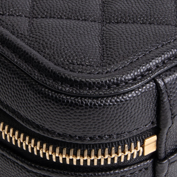CHANEL Cavier Quilted CC Filgree Vanity Clutch