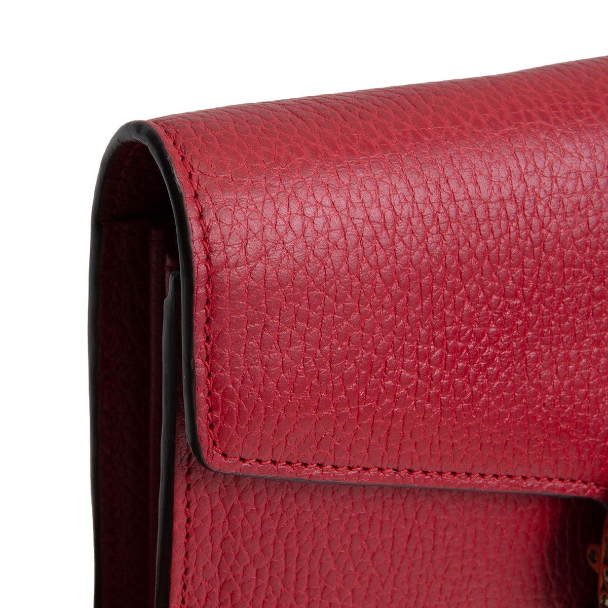 GUCCI Leather Crystal Dionysus Chain Wallet - Red
