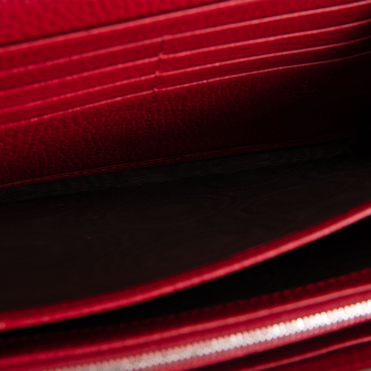 GUCCI Leather Crystal Dionysus Chain Wallet - Red