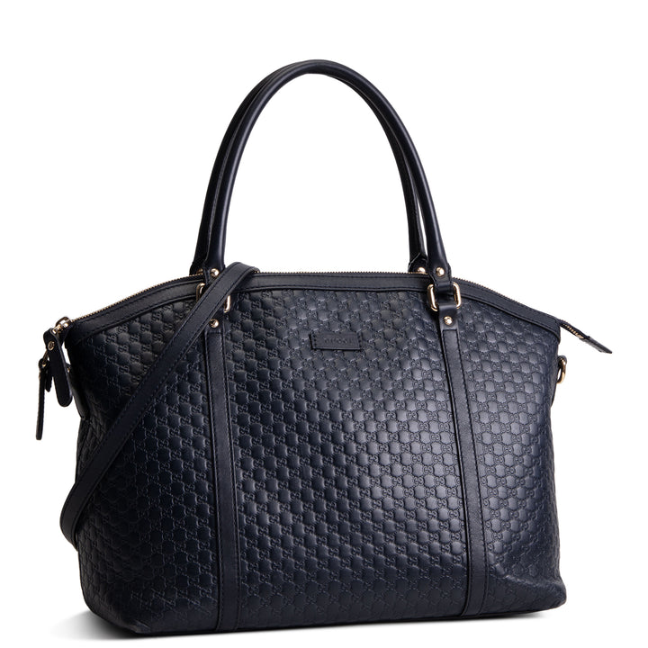 GUCCI Guccissima Dome Satchel - Navy