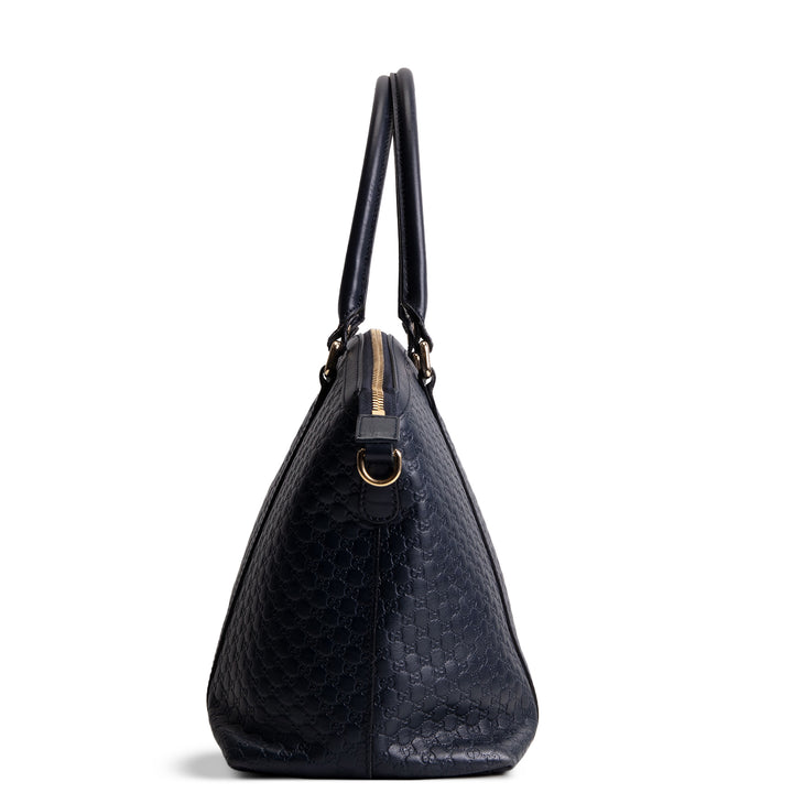 GUCCI Guccissima Dome Satchel - Navy