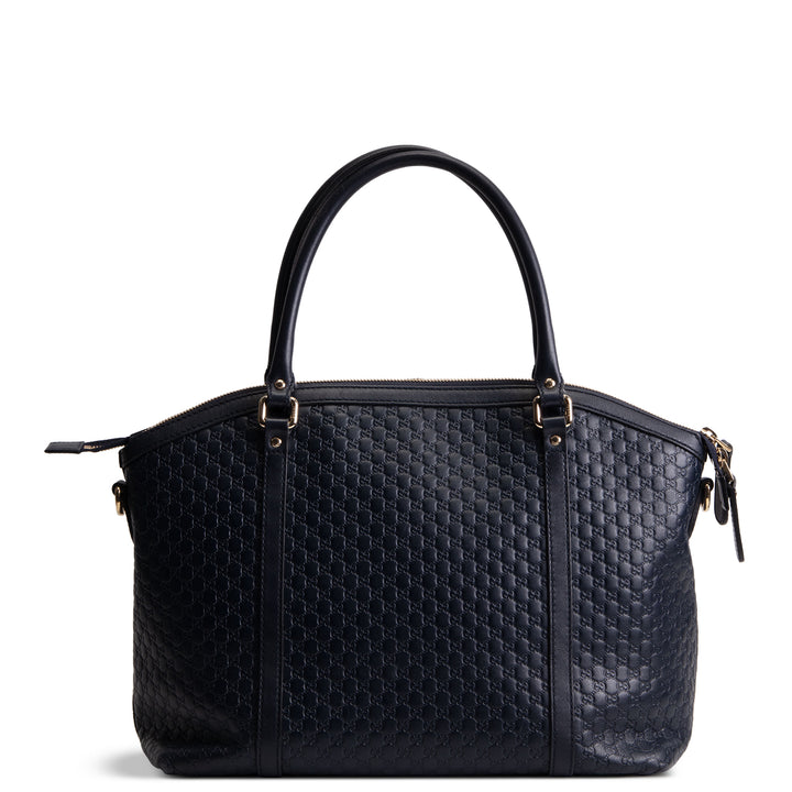 GUCCI Guccissima Dome Satchel - Navy