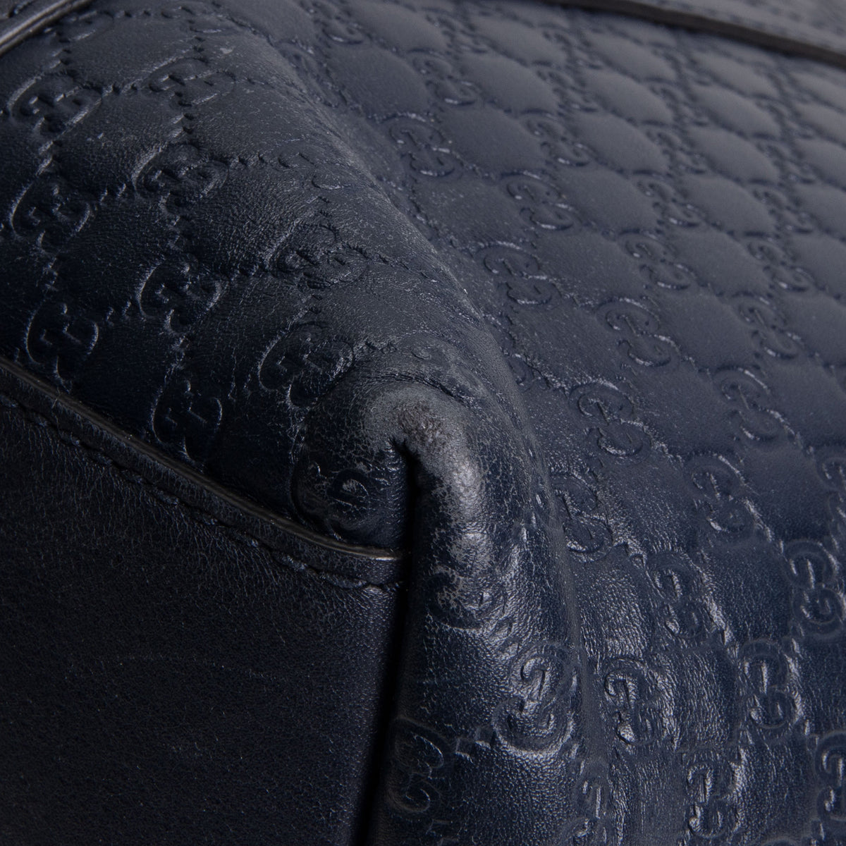 GUCCI Guccissima Dome Satchel - Navy